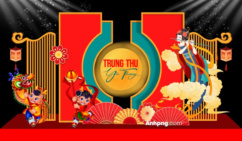 Phông nền Trung Thu Dercor trang trí mô hình chụp ảnh