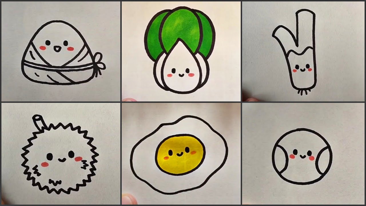 Vẽ hình cute đáng yêu, Vẽ tranh thư giãn mỗi ngày | Draw so cute #161