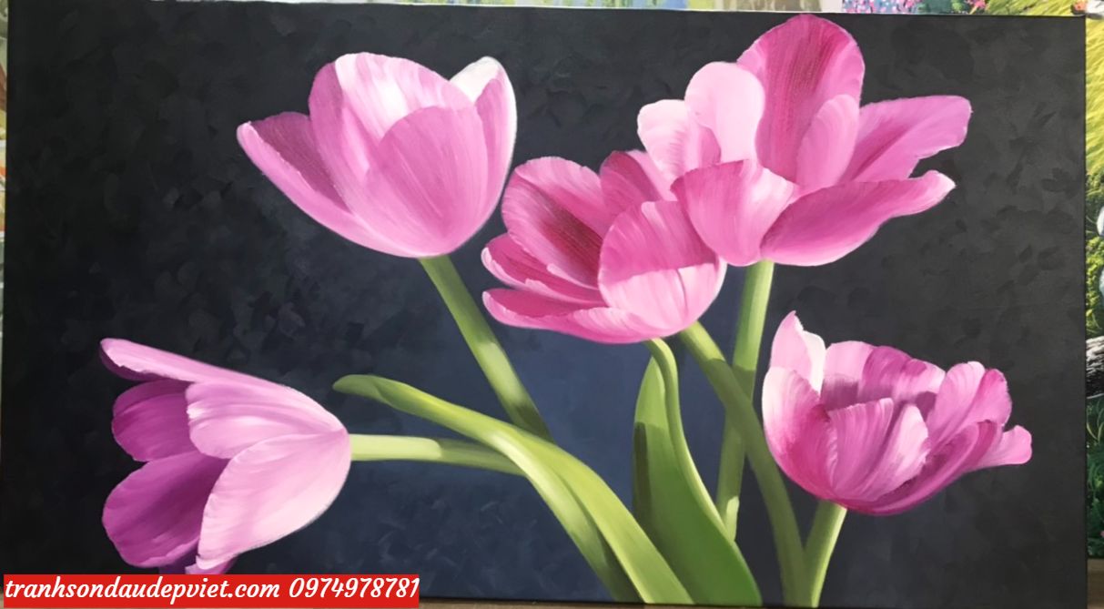 Tranh hoa tulip sơn dầu cực đẹp SD061 - Tranh Sơn Dầu Đẹp ...